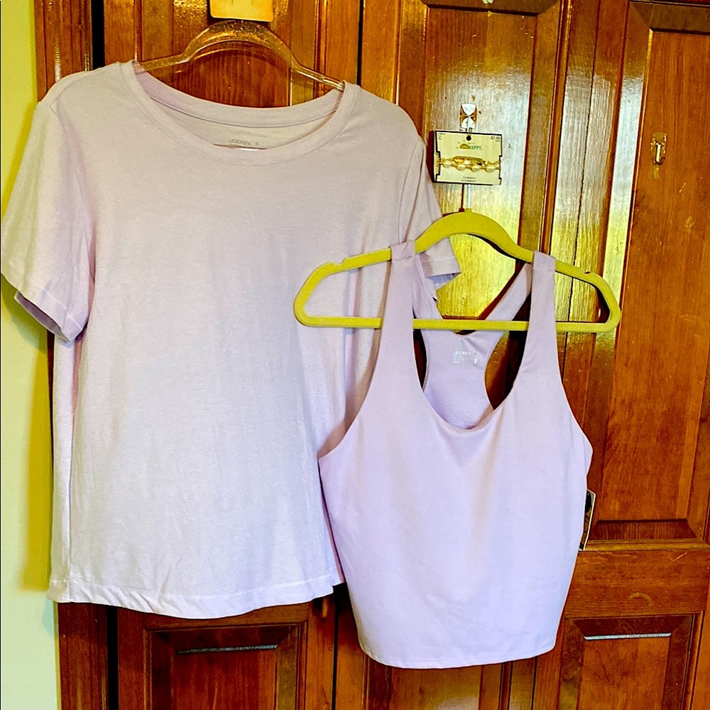Jockey- NWT Purple T-shirt & Studio Scoop Crop Top both with a FREE gift:)🎁
